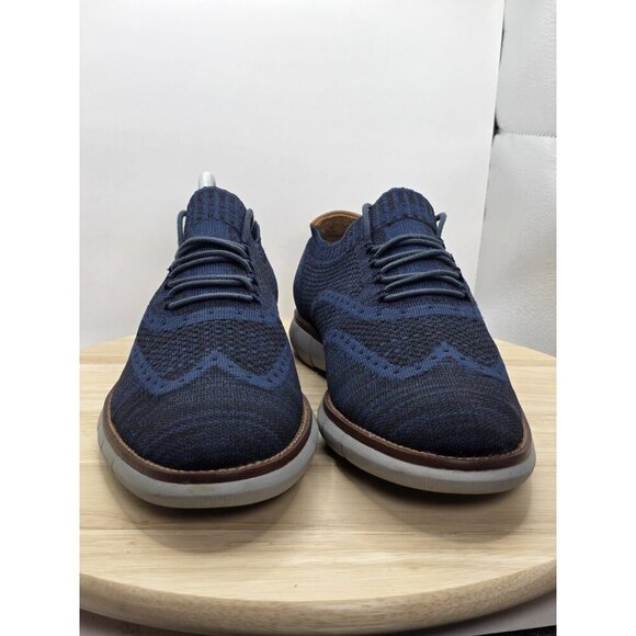 johnson and murphy charcoal Blue Lug Knit Wingtip mens shoes 8.5M Slip On - Picture 2 of 8